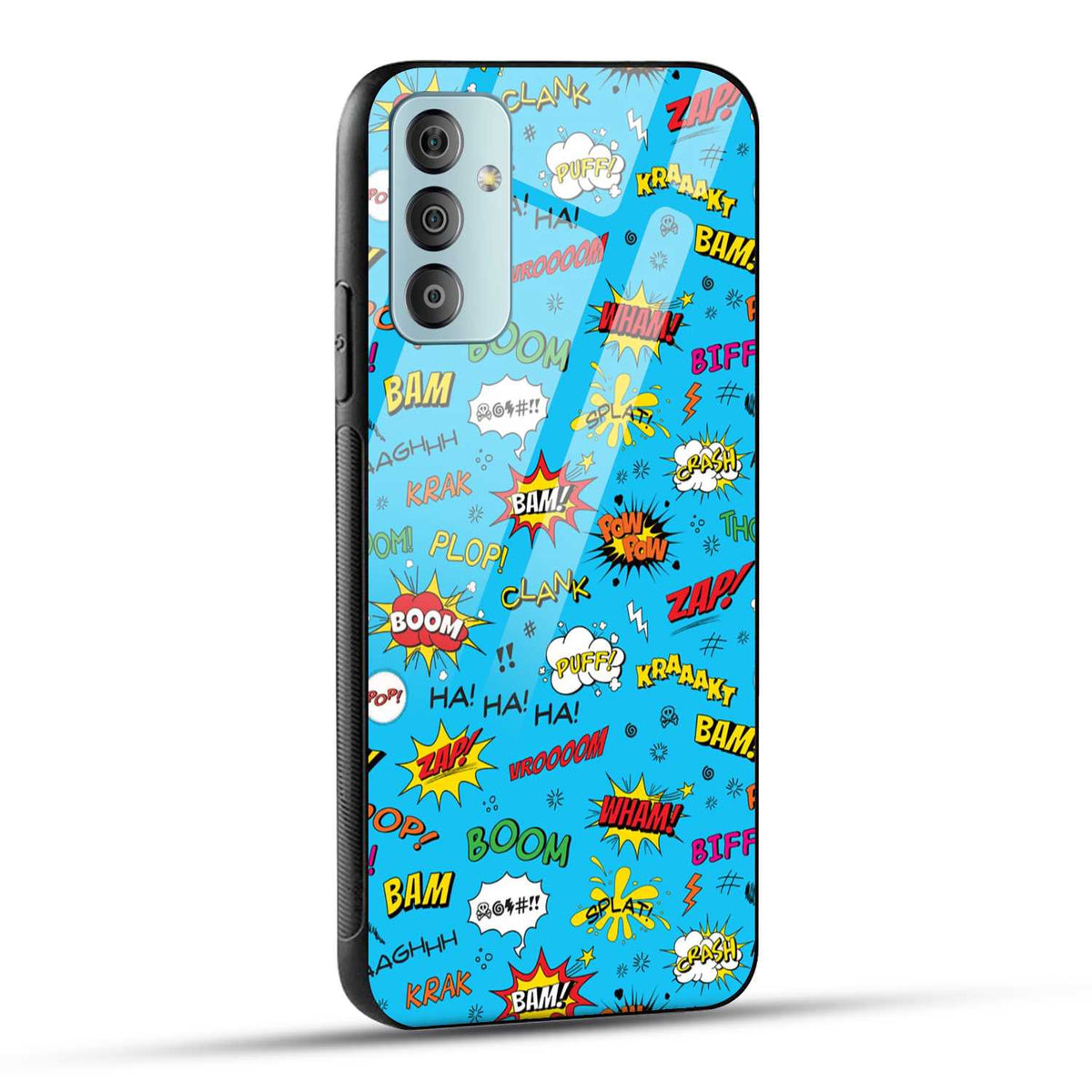 Samsung Galaxy F23 5G Back Cover Doodle Of Texts Printed Glass Case