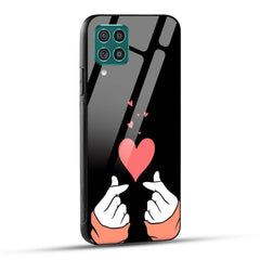 Samsung Galaxy F62 Back Cover Love Expressing Printed Glass Case