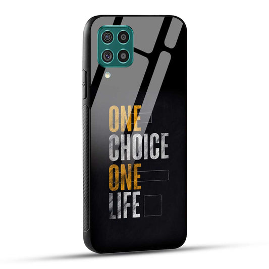 Samsung Galaxy F62 Back Cover One Choice One Life Printed Glass Case