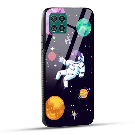 Samsung Galaxy F62 Back Cover Colorful Illustration Astronaut Printed Glass Case