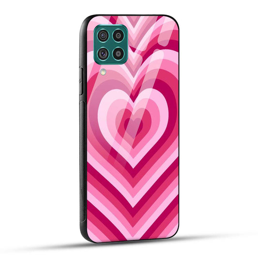Samsung Galaxy F62 Back Cover Love Hearts Printed Glass Case
