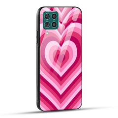 Samsung Galaxy F62 Back Cover Love Hearts Printed Glass Case