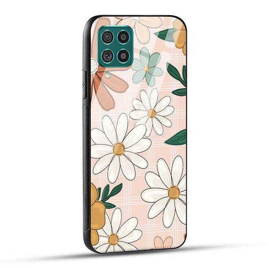 Samsung Galaxy F62 Back Cover Retro Flower Art Printed Glass Case