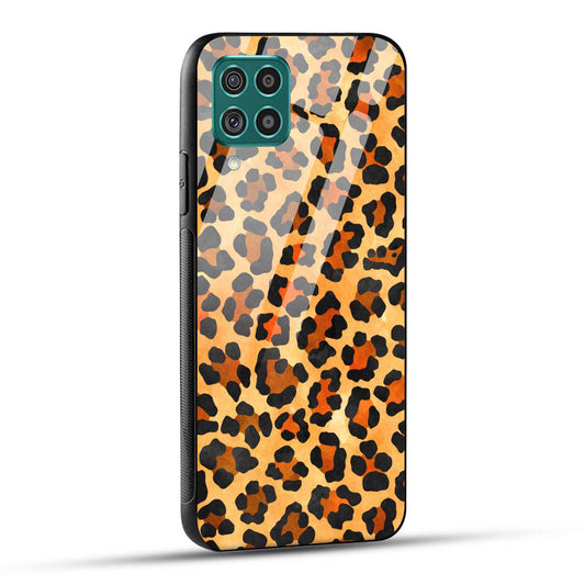 Samsung Galaxy F62 Back Cover Leopard Pattern Printed Glass Case