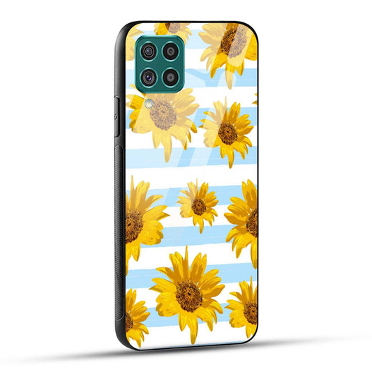 Samsung Galaxy F62 Back Cover Beautiful Sunflower Doodle Printed Glass Case