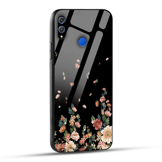 Honor 8X Back Cover Flowers Girly Printed Glass Case
