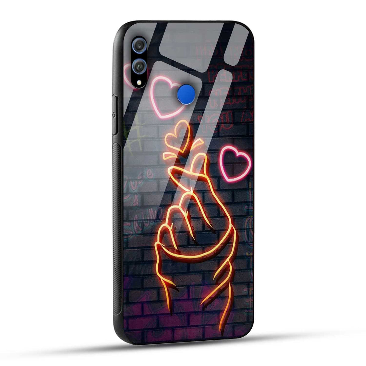 Honor 8X Back Cover Swag Cute Hearts Printed Glass Case