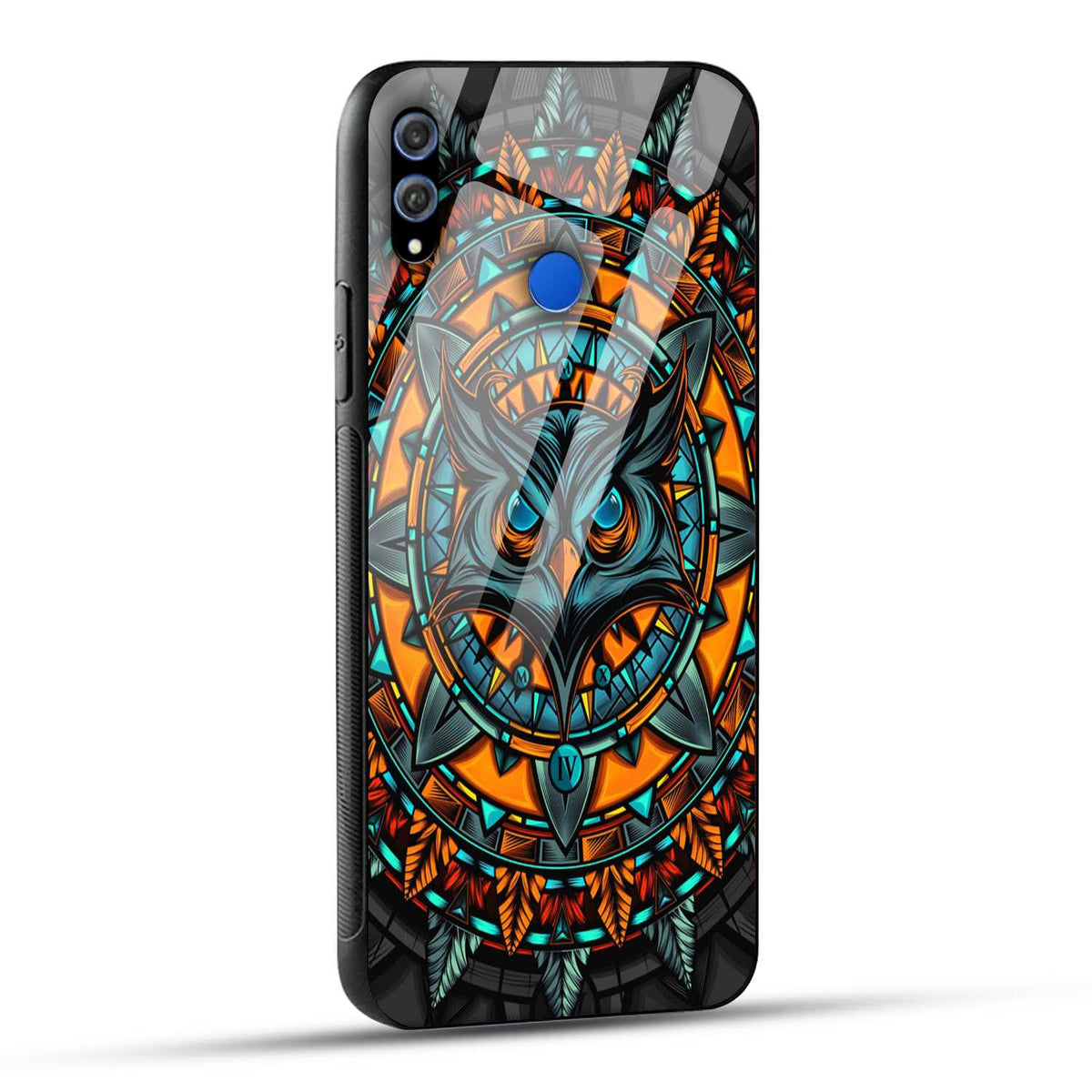 Honor 8X Back Cover Attractive Owl Printed Glass Case