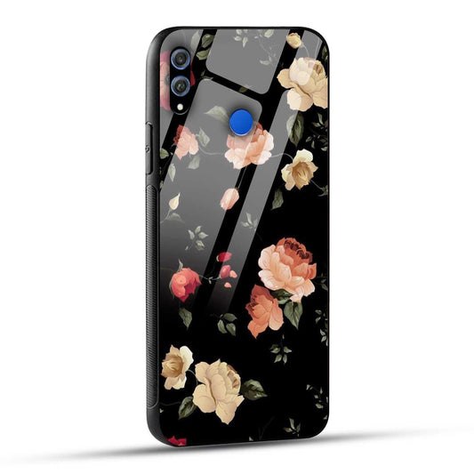 Honor 8X Back Cover Flowers Froral Printed Glass Case