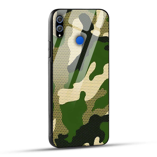 Honor 8X Back Cover Camouflage Printed Glass Case