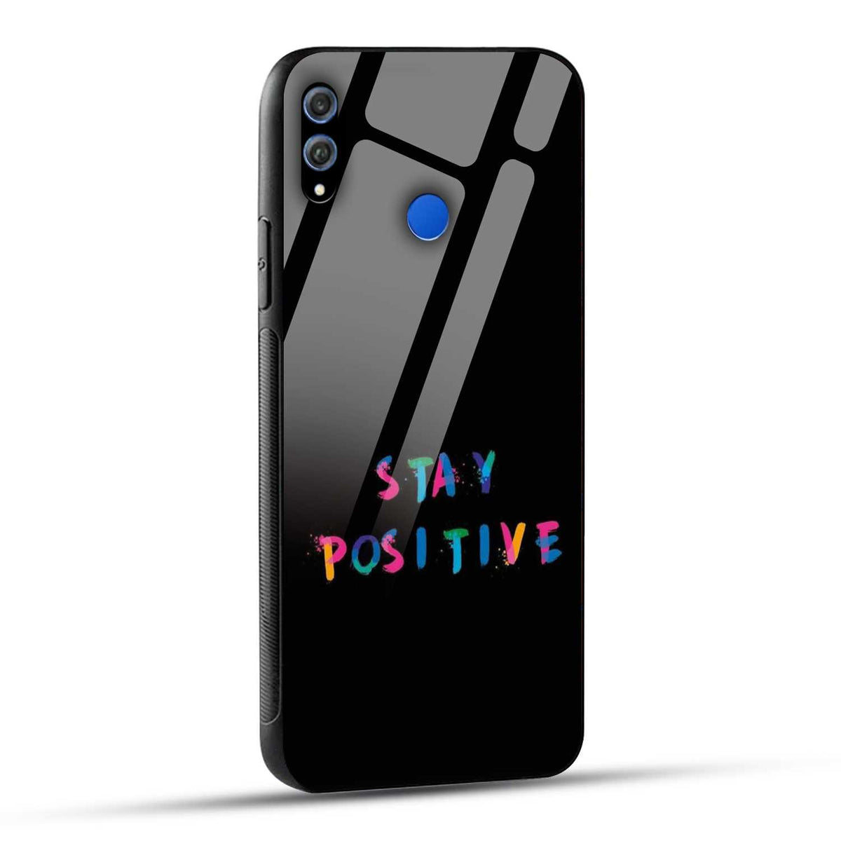 Honor 8X Back Cover Stay Positive Printed Glass Case