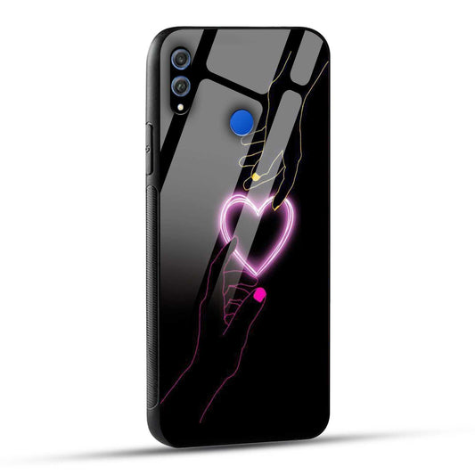 Honor 8X Back Cover Love Forever Heart Printed Glass Case