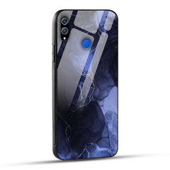 Honor 8X Back Cover Abstract Blue Marble Glass Case
