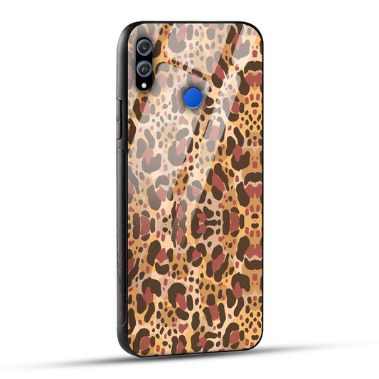 Honor 8X Back Cover Unique Brown Texture Printed Glass Case