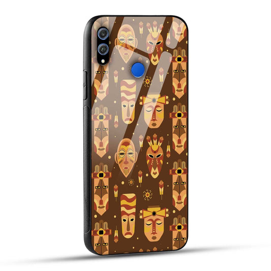 Honor 8X Back Cover Tribal African Mask Printed Glass Case