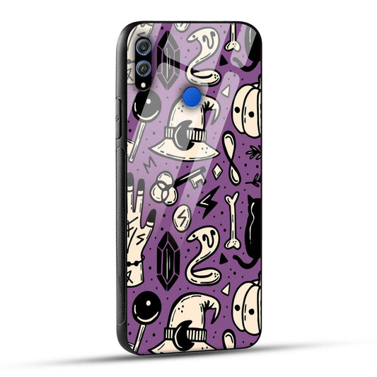 Honor 8X Back Cover Aethetic Texture Printed Glass Case