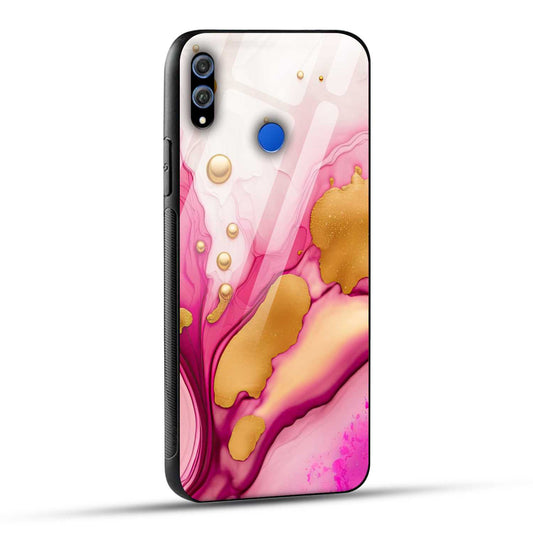 Honor 8X Back Cover Golden Marble Printed Glass Case