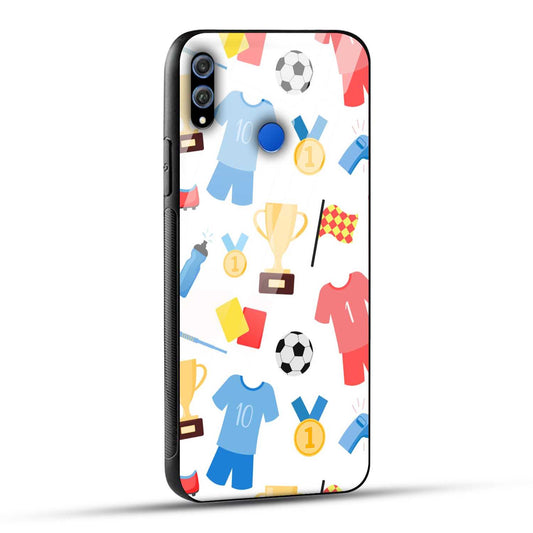 Honor 8X Back Cover Love For Football Printed Glass Case
