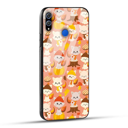 Honor 8X Back Cover Cute Kittys Printed Glass Case
