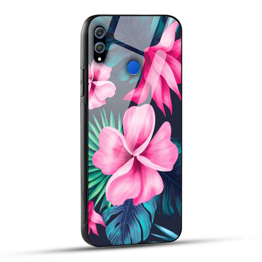 Honor 8X Back Cover Retro Flowers  Printed Glass Case
