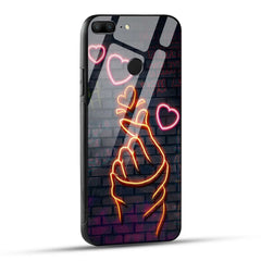 Honor 9 Lite Back Cover Swag Cute Hearts Printed Glass Case