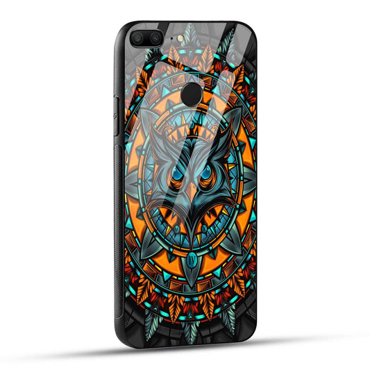 Honor 9 Lite Back Cover Attractive Owl Printed Glass Case