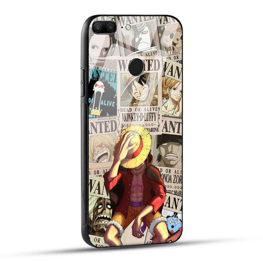 Honor 9 Lite Back Cover Anime One Piece Wanted Luffy  Printed Glass Case