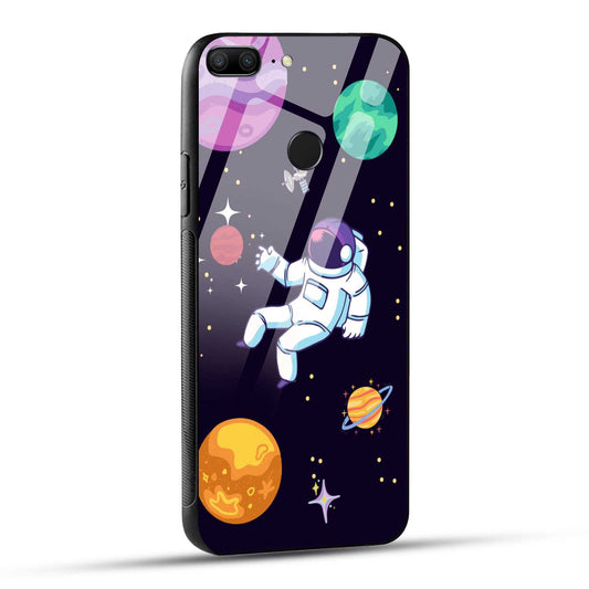 Honor 9 Lite Back Cover Colorful Illustration Astronaut Printed Glass Case
