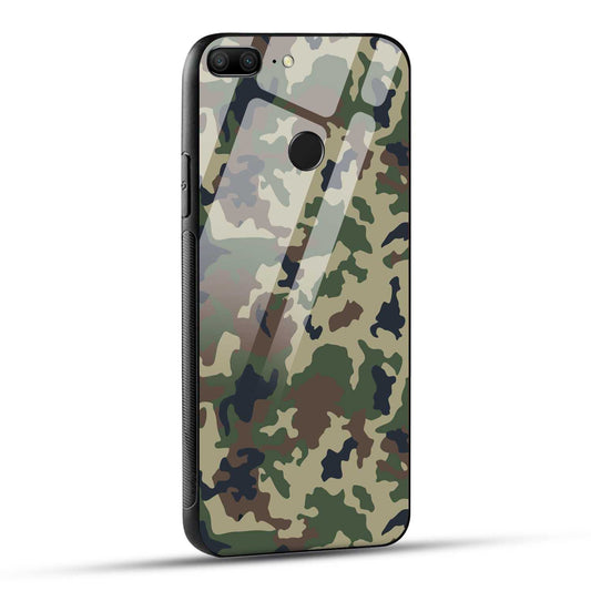 Honor 9 Lite Back Cover Army Pattern Printed Glass Case
