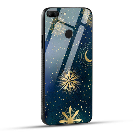 Honor 9 Lite Back Cover Art Of Moon Printed Glass Case