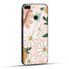 Honor 9 Lite Back Cover Retro Flower Art Printed Glass Case