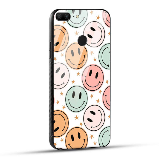 Honor 9 Lite Back Cover Smiling Flowers And Stars Printed Glass Case