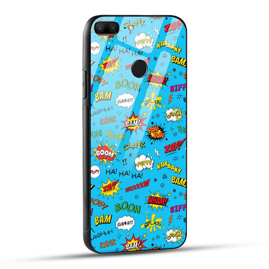 Honor 9 Lite Back Cover Doodle Of Texts Printed Glass Case