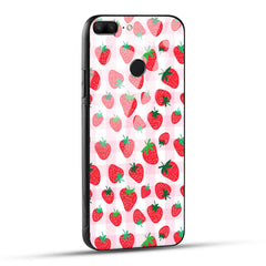Honor 9 Lite Back Cover Doodle Of Strawberries Printed Glass Case