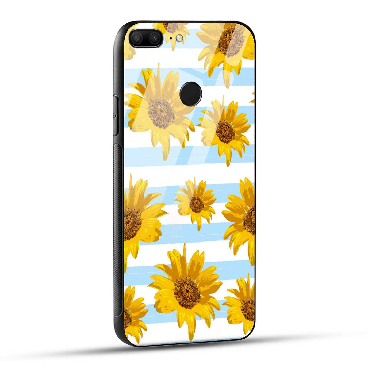Honor 9 Lite Back Cover Beautiful Sunflower Doodle Printed Glass Case