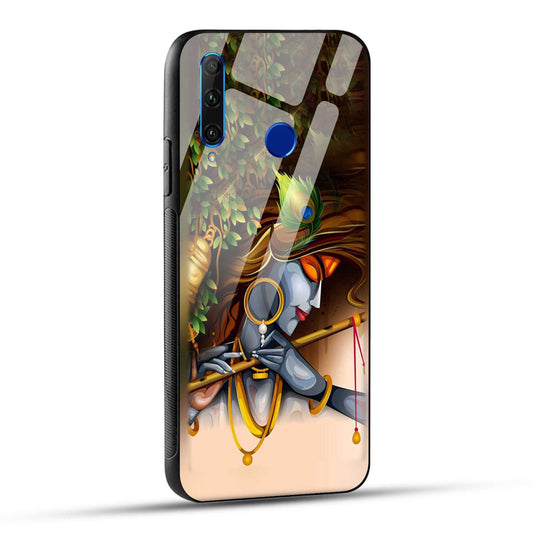 Honor 10i / Honor 20i Back Cover Lord Krishna with Flute Printed Glass Case