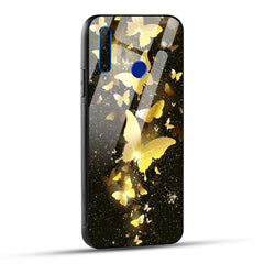Honor 10i / Honor 20i Back Cover Golden Butterfly Printed Glass Case
