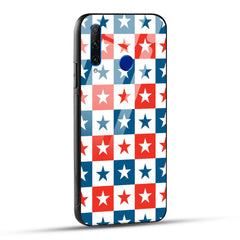 Honor 10i / Honor 20i Back Cover Blue And Red Star Print Printed Glass Case