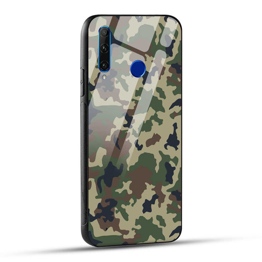 Honor 10i / Honor 20i Back Cover Army Pattern Printed Glass Case