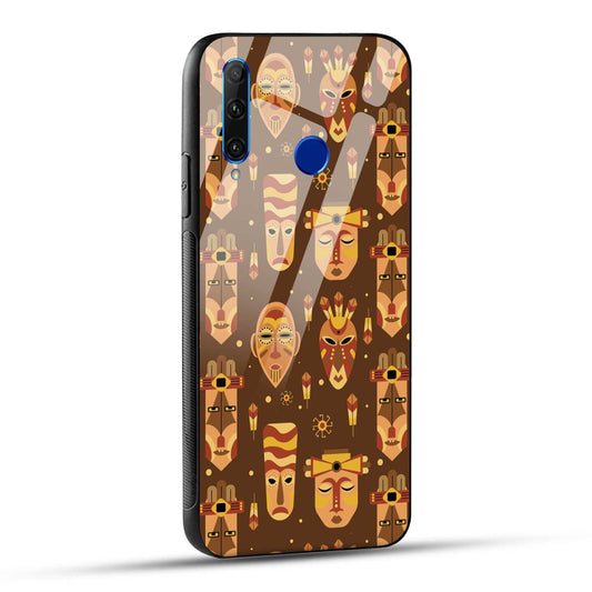 Honor 10i / Honor 20i Back Cover Tribal African Mask Printed Glass Case