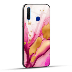 Honor 10i / Honor 20i Back Cover Golden Marble Printed Glass Case