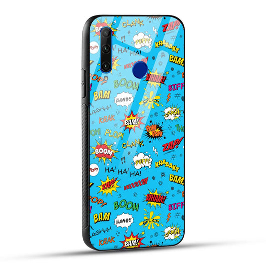 Honor 10i / Honor 20i Back Cover Doodle Of Texts Printed Glass Case