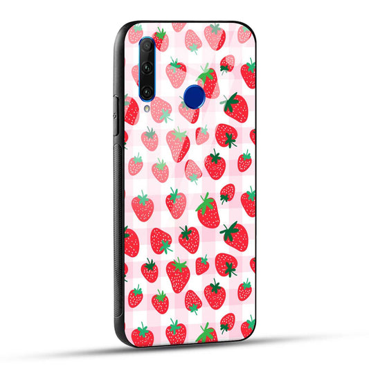 Honor 10i / Honor 20i Back Cover Doodle Of Strawberries Printed Glass Case