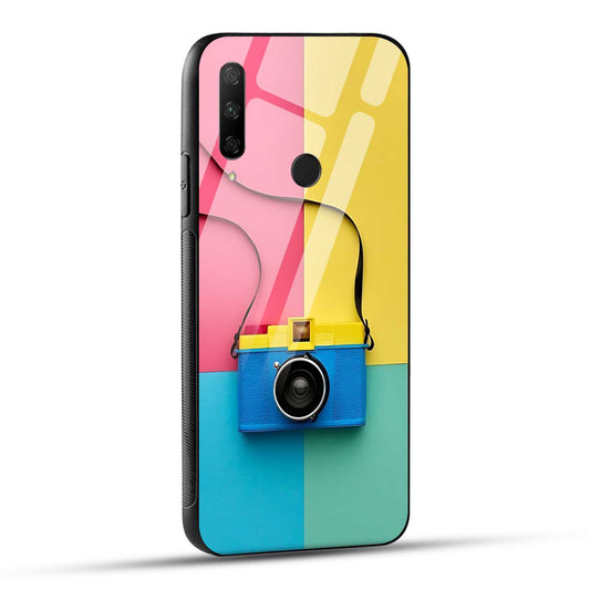 HONOR 9X Back Cover Blue Yellow Camera Printed Glass Case