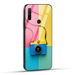 HONOR 9X Back Cover Blue Yellow Camera Printed Glass Case