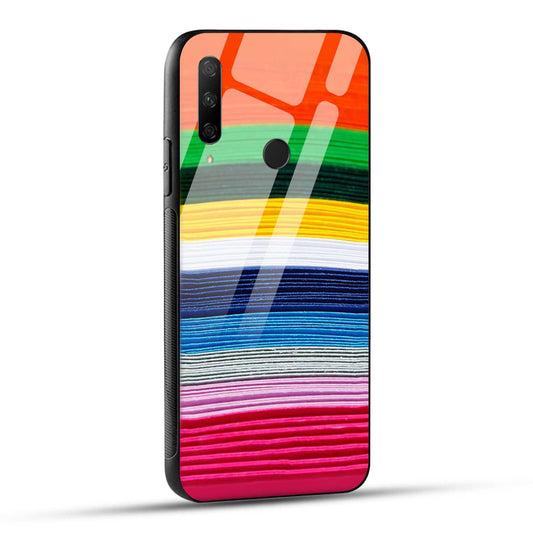 HONOR 9X Back Cover Colourful Texture Stripes Printed Glass Case