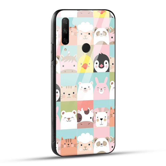 HONOR 9X Back Cover Animals Seamless Pattern Printed Glass Case