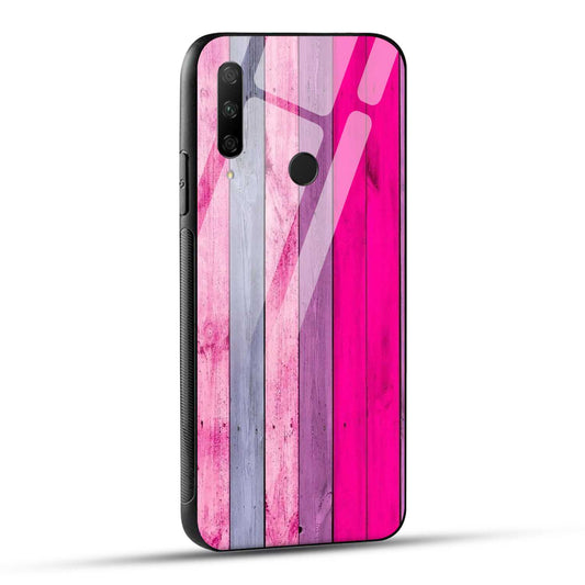 HONOR 9X Back Cover Color Stripe Wood Printed Glass Case