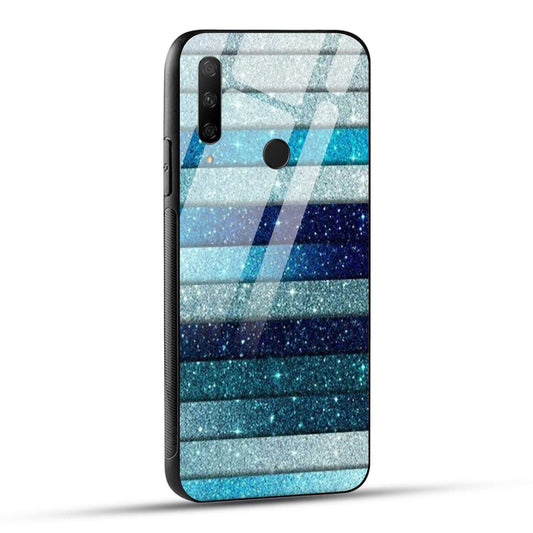 HONOR 9X Back Cover Blue Glitter Printed Glass Case