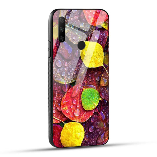 HONOR 9X Back Cover Colourful Leaves Printed Glass Case